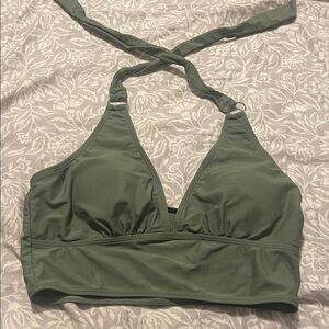 Olive Green Halter Bikini Top